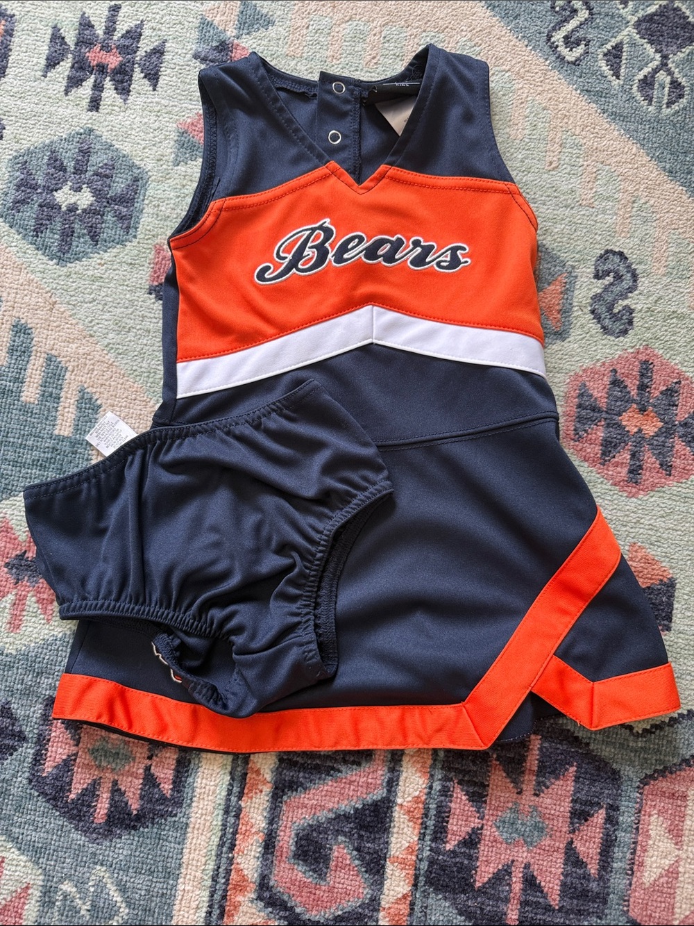 Navy & Orange Embroidered Bear Patch Sweatshirt